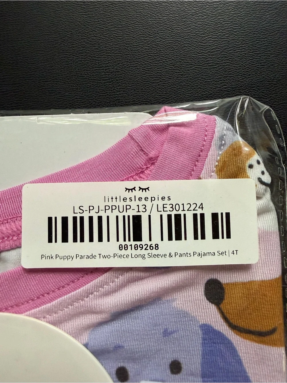 NWT Little Sleepies Pink Puppy Parade Two-Piece Pajama Set 4T